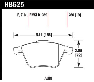 Audi S3 Brake Pads - Front - Hawk Performance - HPS 5.0 - `01-`10